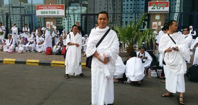 JCH asal Jambi saat akan siap-siap berangkat ke Padang Arafah untuk mengikuti Wukuf yang merupakan salah satu wajib haji.